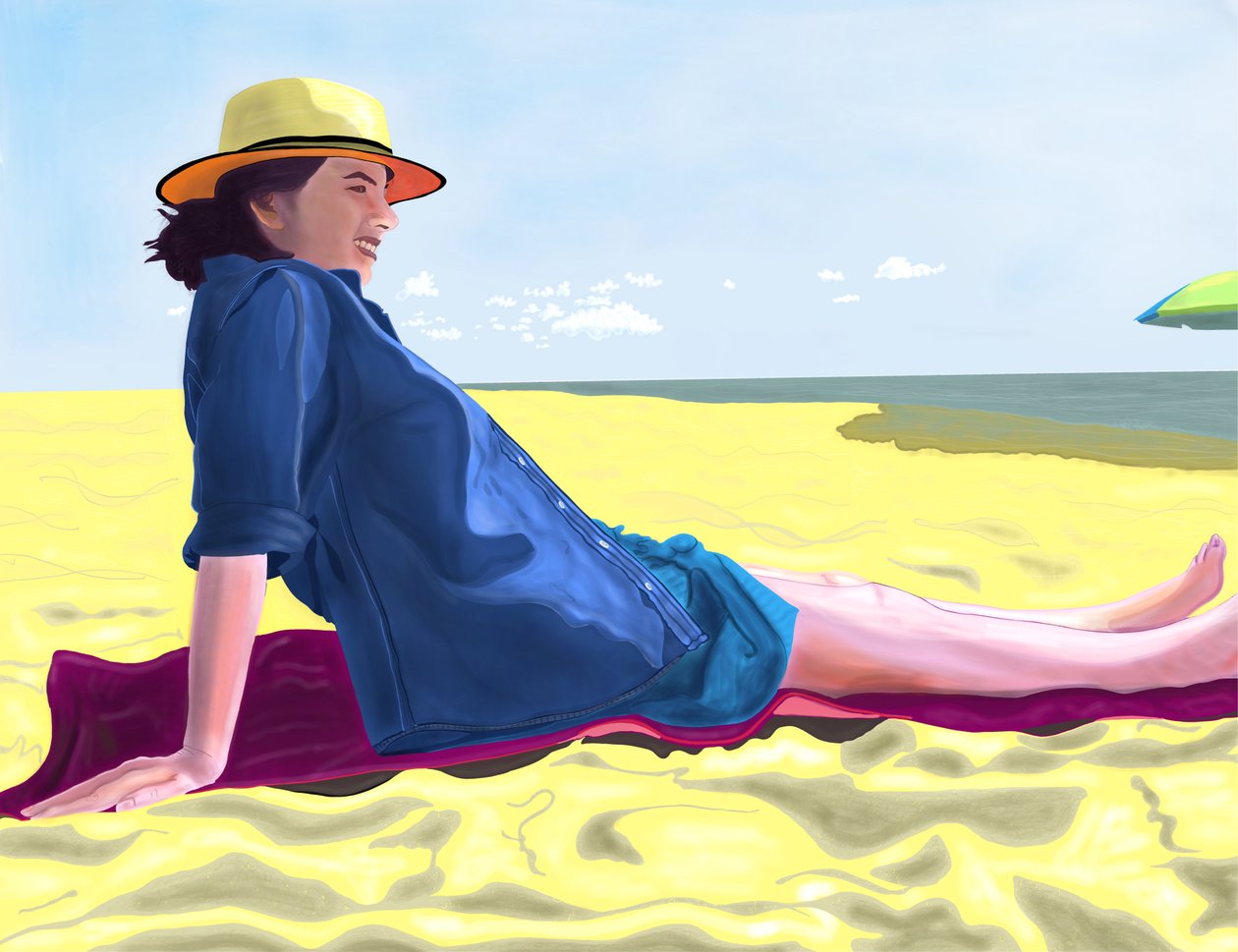 Michelle ved Rockaway Beach, Brooklyn (digital kunst) af Evan Sklar