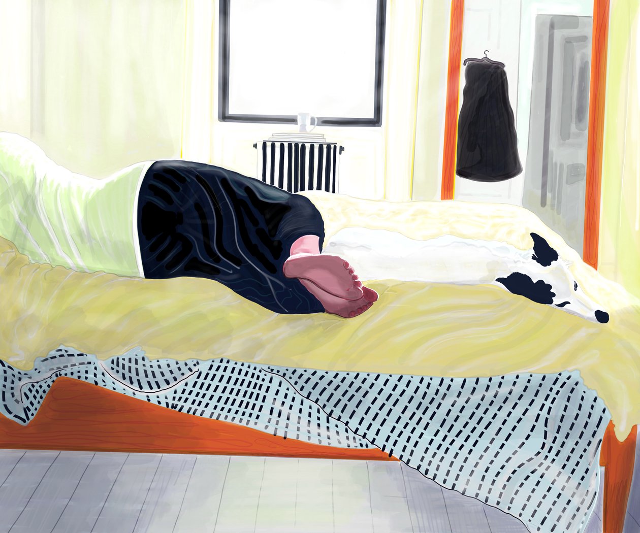 Michelle og Minnie Napping, Brooklyn (digital kunst) af Evan Sklar