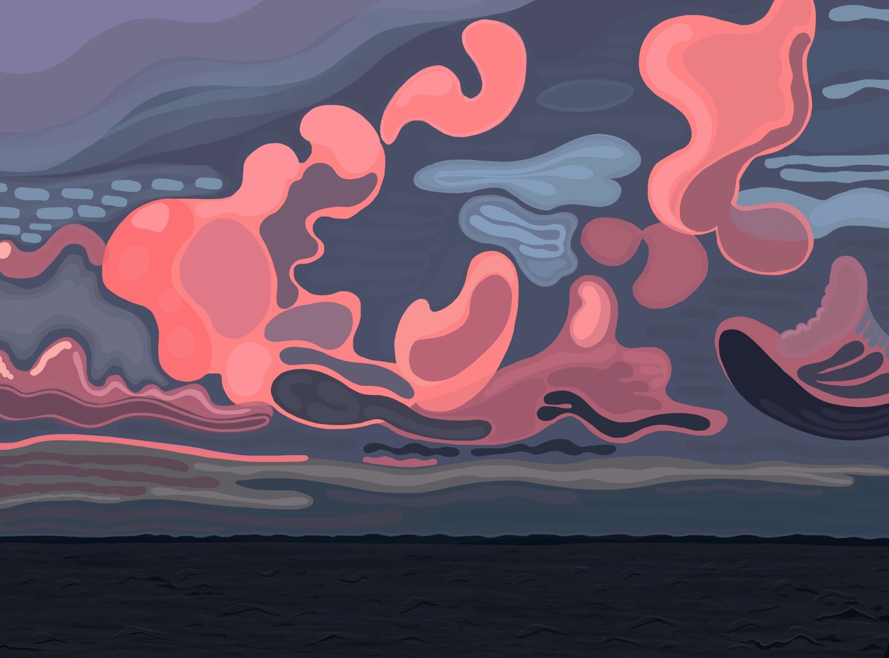 Ocean and Clouds, Brooklyn (digital kunst) af Evan Sklar