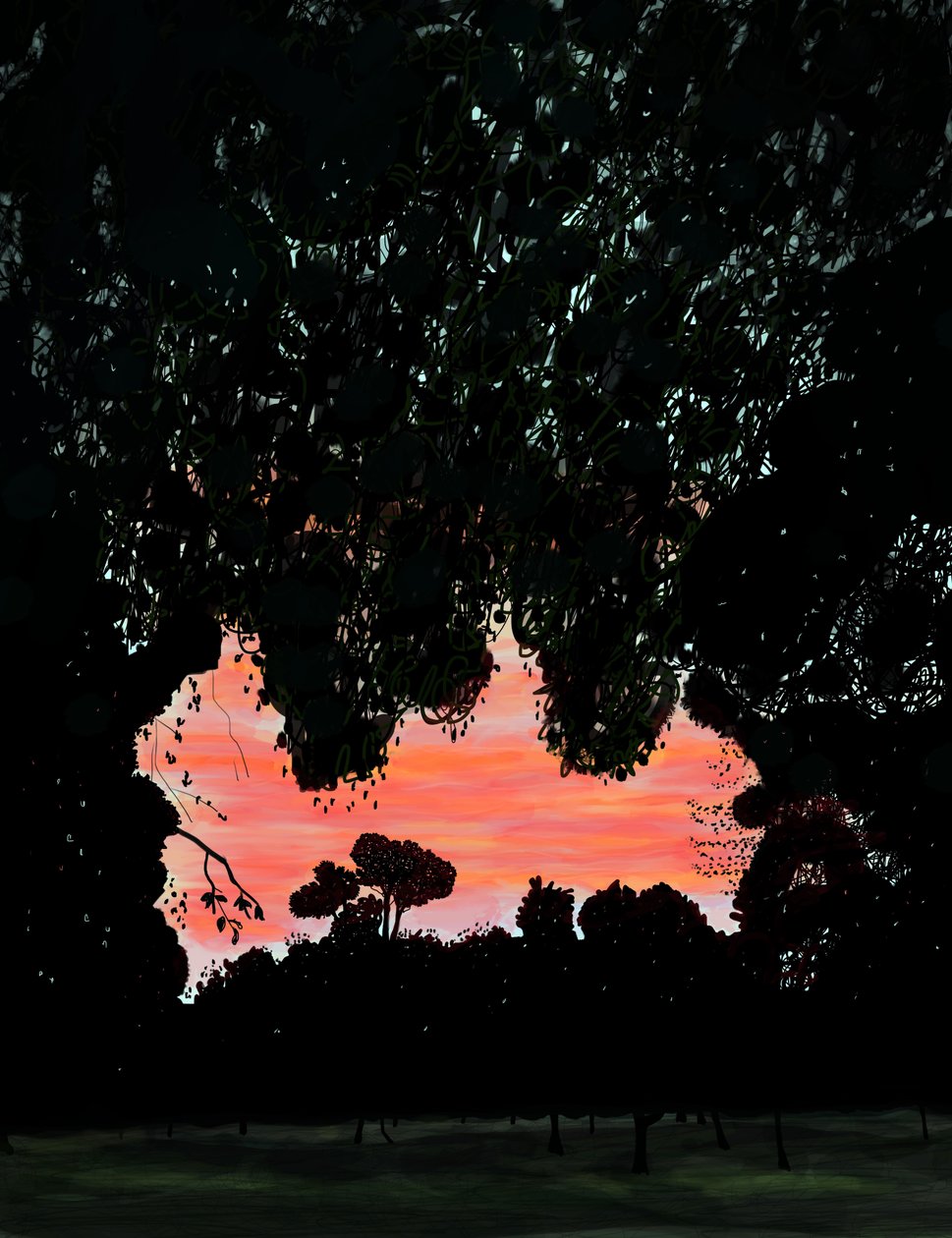 October First Light, Prospect Park ved 9th Street, Brooklyn (digital kunst) af Evan Sklar