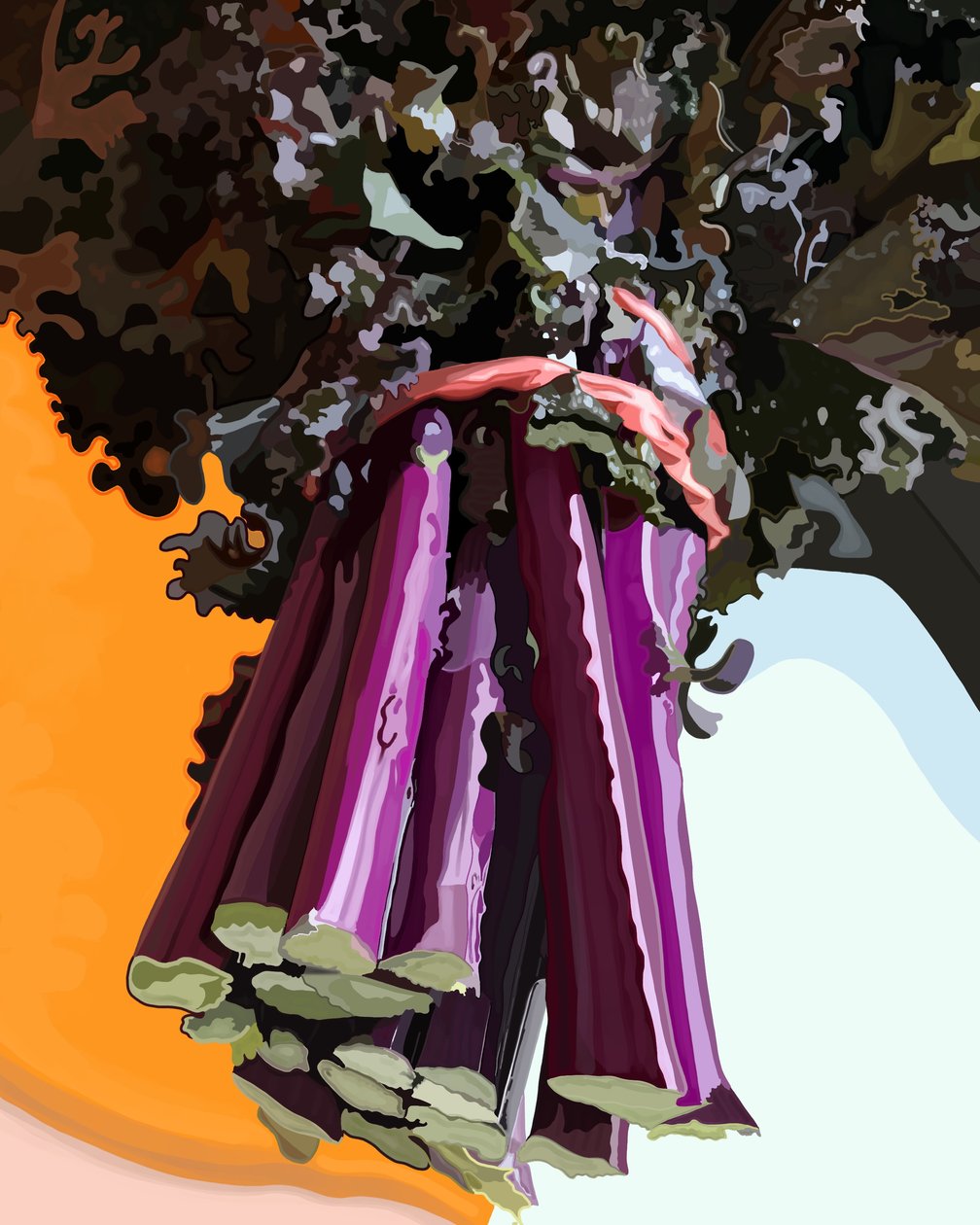 Purple Kale, Brooklyn (digital kunst) af Evan Sklar