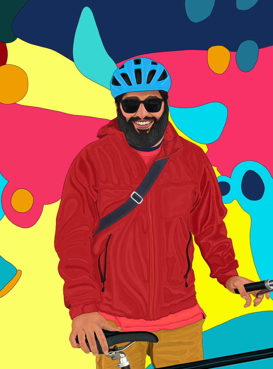 Rizwan Smiling (digital kunst) af Evan Sklar