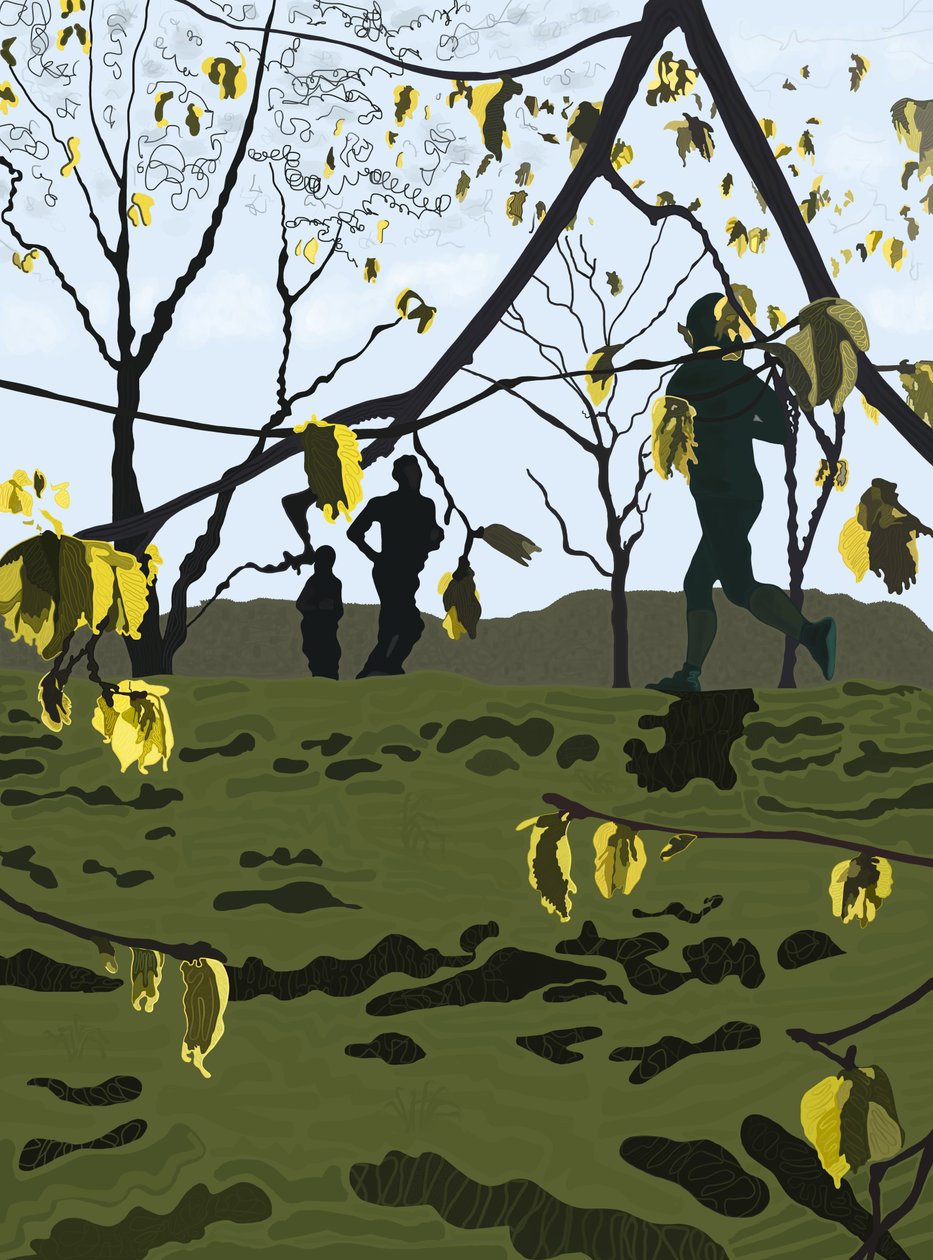 Løbere, Prospect Park (digital kunst) af Evan Sklar
