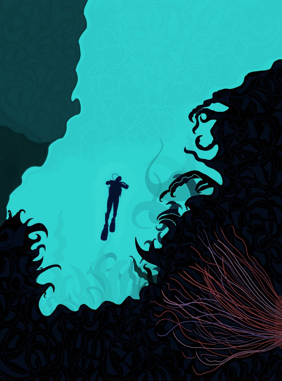 Scuba Diver (digital kunst) af Evan Sklar