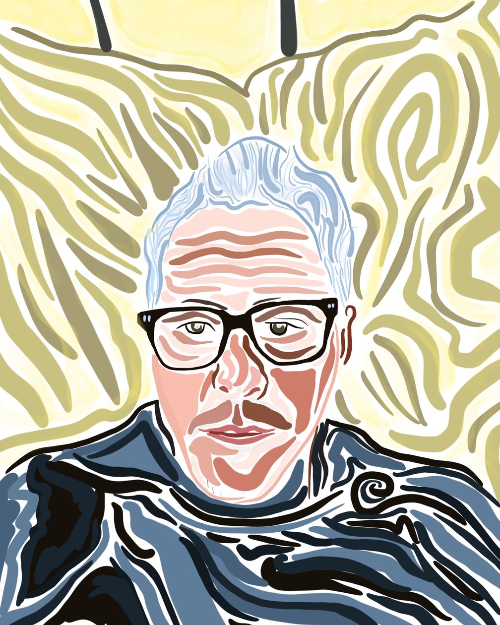 Selvportræt i New Haven (digital kunst) af Evan Sklar