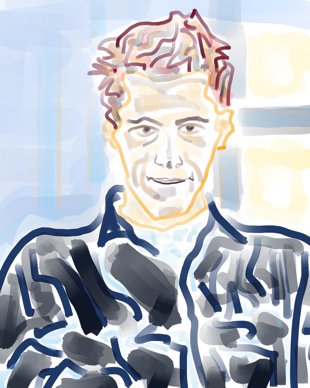 Selvportræt i New Haven (digital kunst) af Evan Sklar