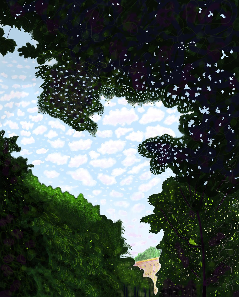 Himmel og avenue fra Prospect Park, Brooklyn (digital kunst) af Evan Sklar