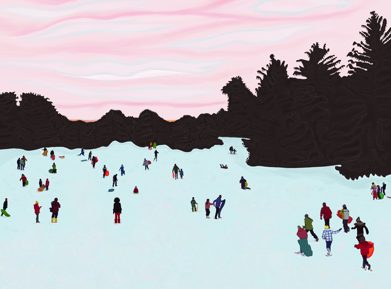 Slædekørsel, Prospect Park (digital kunst) af Evan Sklar
