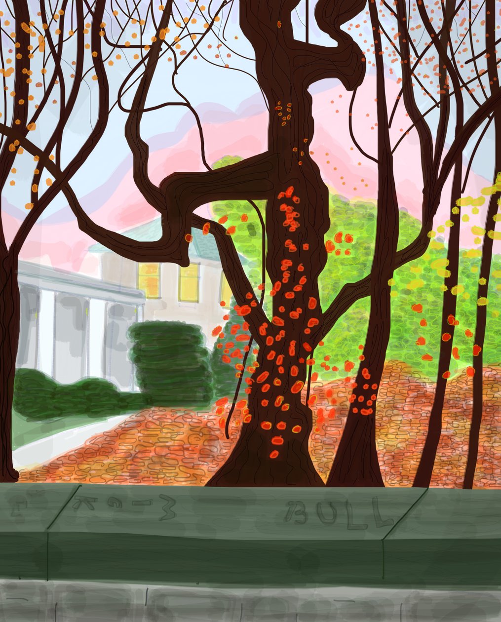 Spring In Prospect Park, 2016 (håndtegnet på en iPad med en Apple-blyant) af Evan Sklar