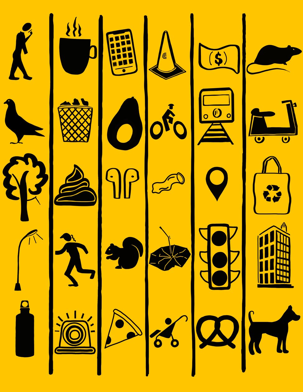 Urban Hieroglyphics, Brooklyn (digital kunst) af Evan Sklar