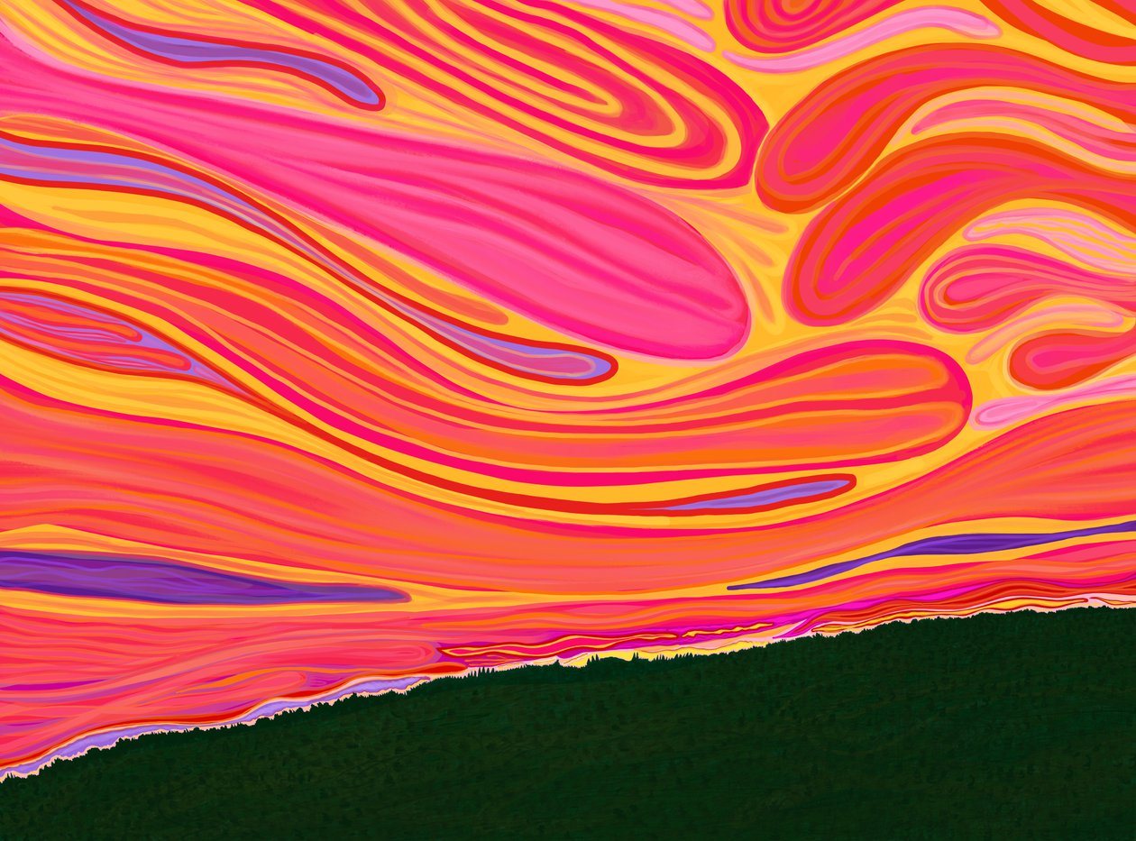 Vermont Hillside In Summer (digital kunst) af Evan Sklar