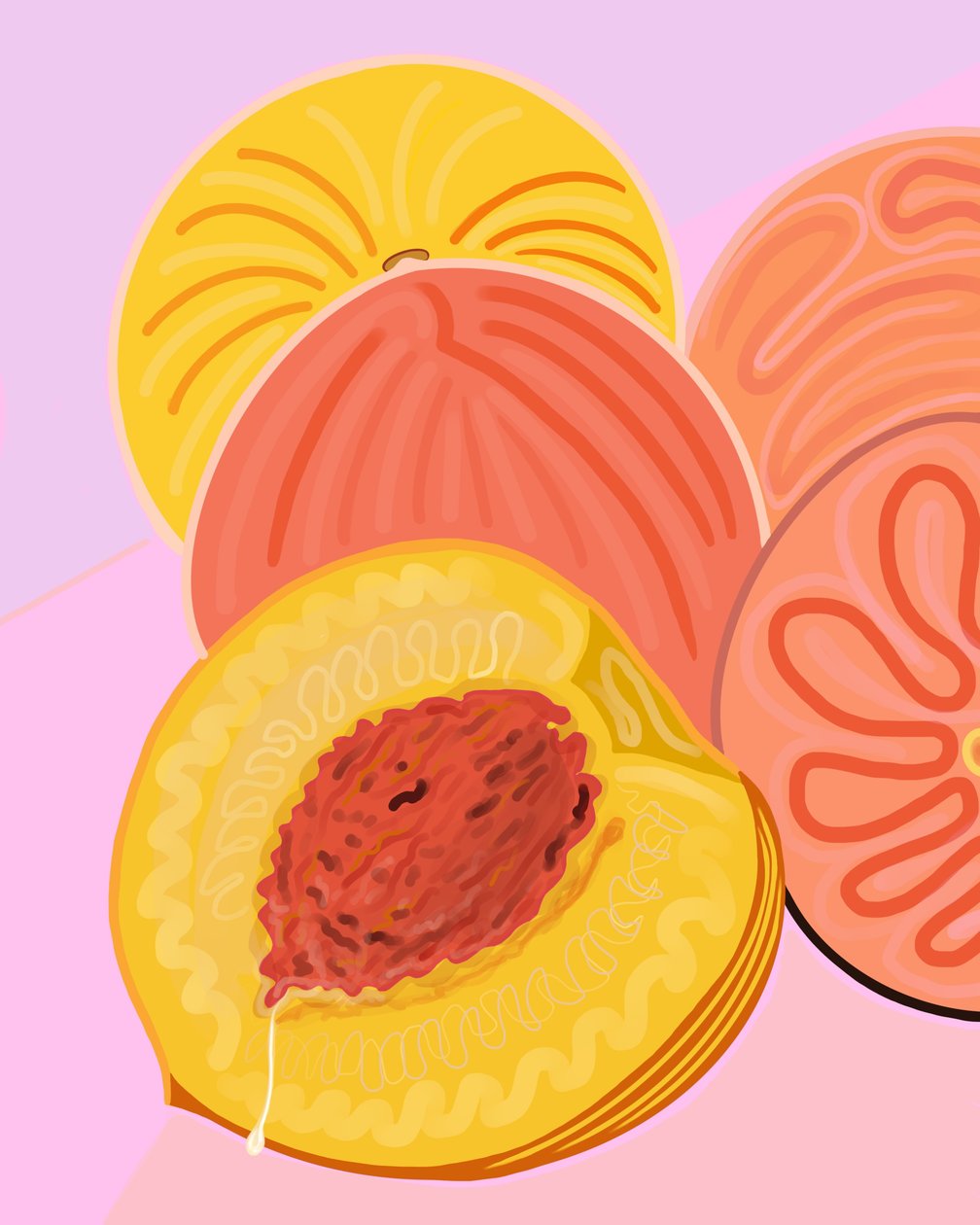 Wet Peach, Brooklyn (digital kunst) af Evan Sklar