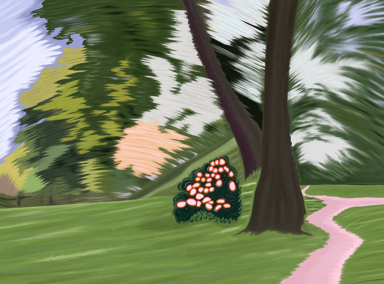 Blæsende morgen, Prospect Park, 2025 (digital kunst) af Evan Sklar