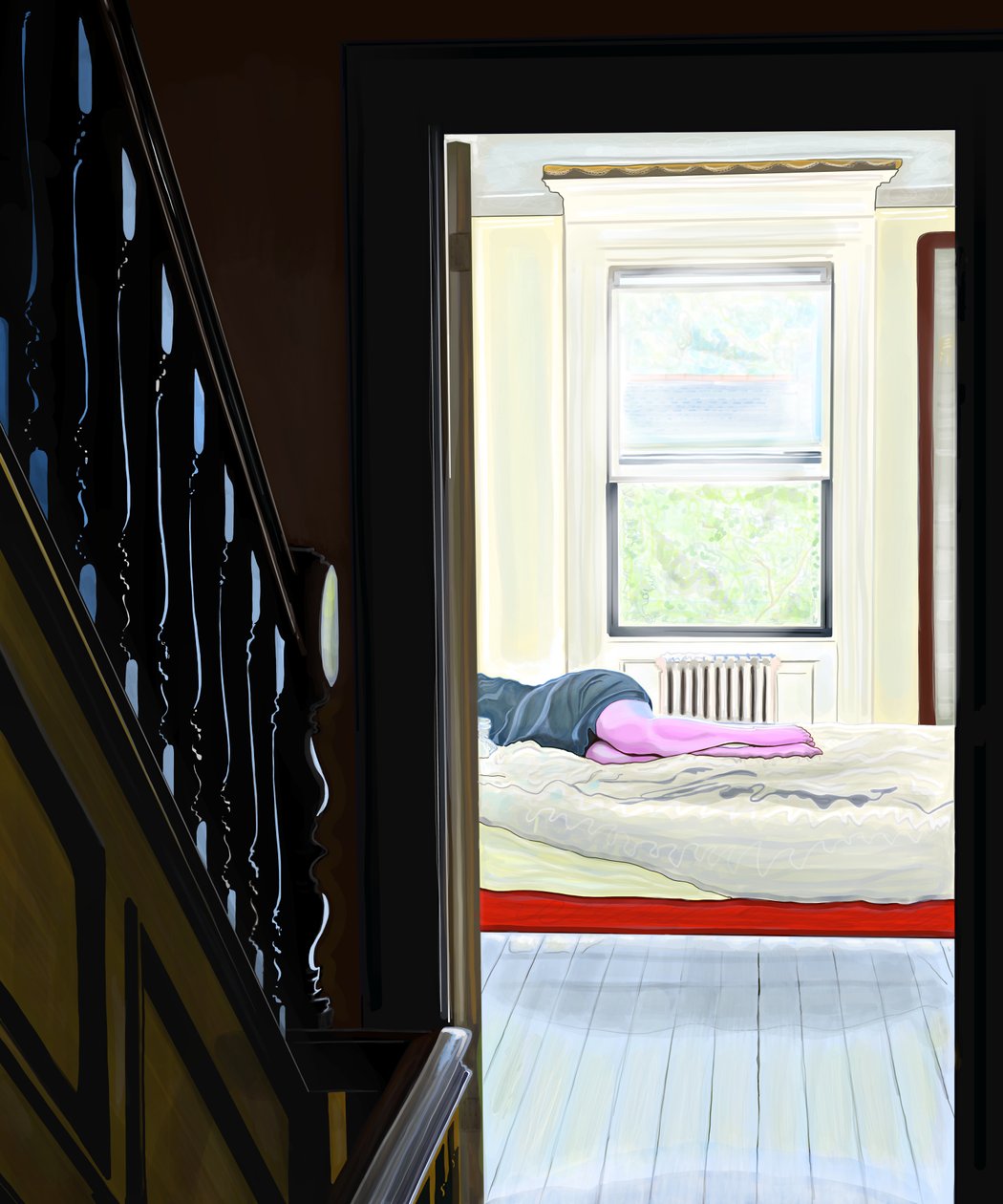 Kvinde, der sover (digital kunst) af Evan Sklar