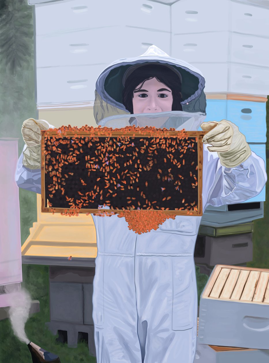 Young Apiarist, Brooklyn (digital kunst) af Evan Sklar