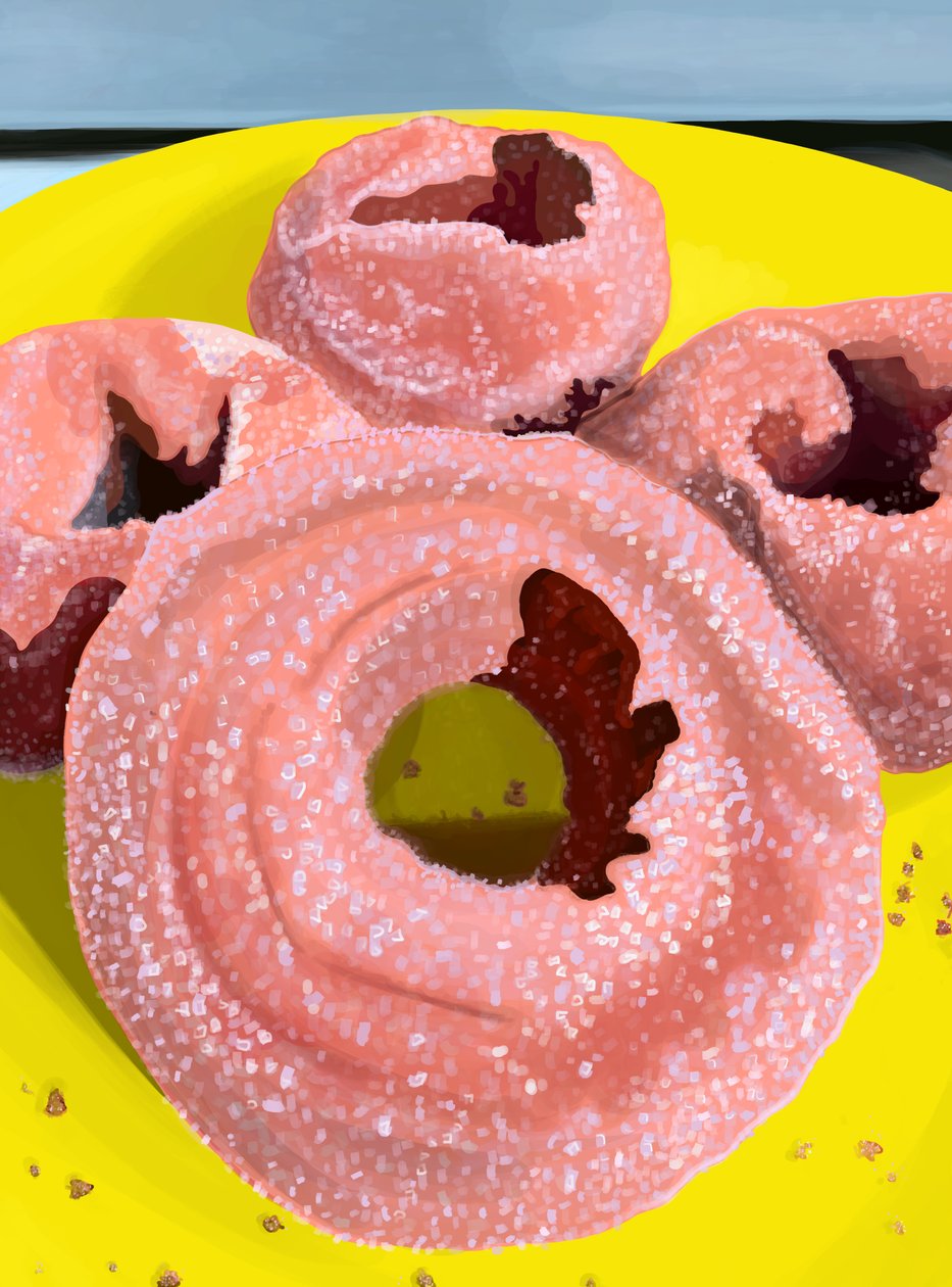 Kanel- og sukkerdoughnuts (digital kunst) af Evan Sklar