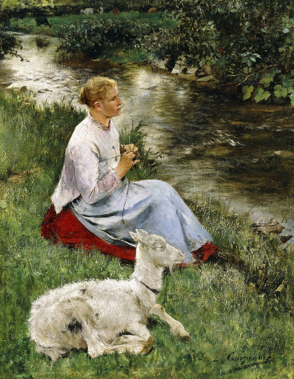 Den unge hyrdinde, af Evariste Carpentier