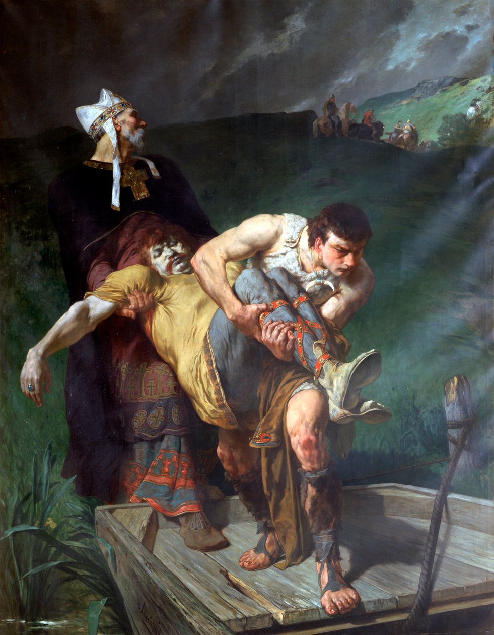 Carrying the Dead, c1842-1896 af Evariste Vital Luminais