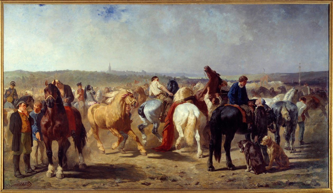 The Horse Fair Maleri af Evariste Luminais (1822-1896) 1861 Nantes, Musee des Beaux Arts af Evariste Vital Luminais