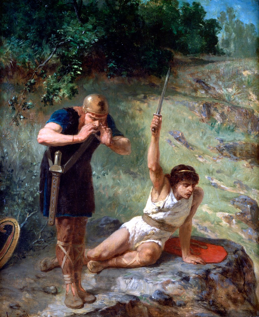 Ridderen kalder, c1842-1896 af Evariste Vital Luminais