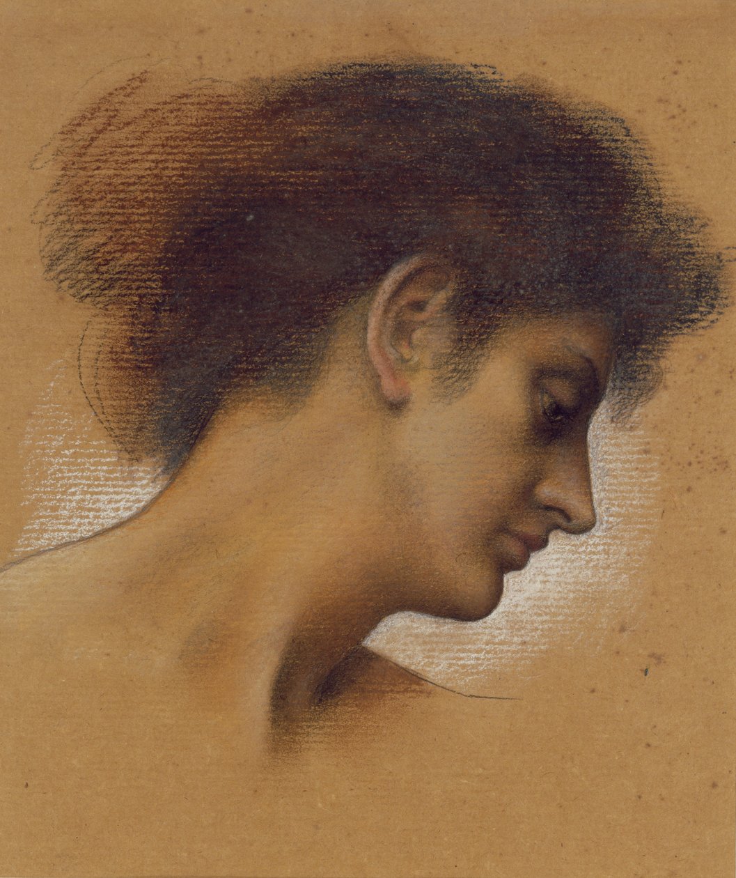Studie af et hoved (pastel på papir) af Evelyn De Morgan