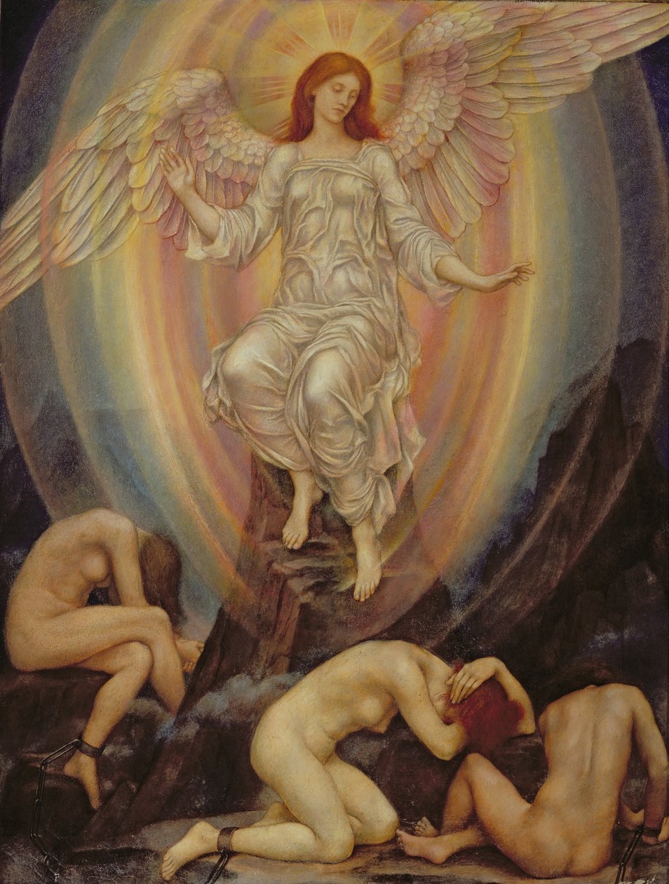 Lyset skinner i mørket, og mørket forstår det ikke, 1906 af Evelyn De Morgan