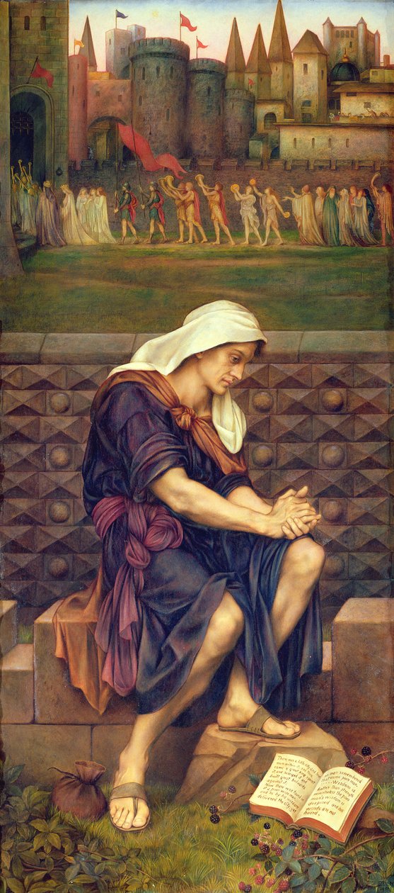 Den fattige mand, der reddede byen, 1901 af Evelyn De Morgan