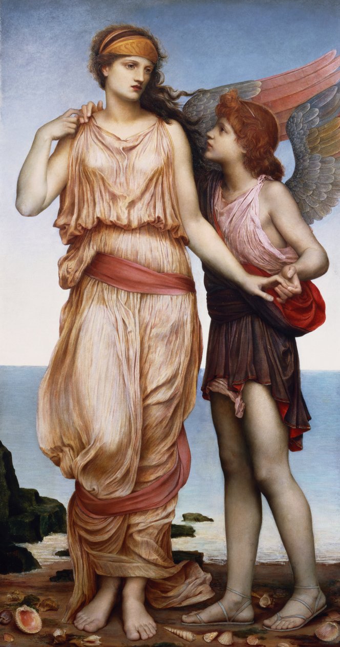Venus og Amor, 1878 af Evelyn De Morgan