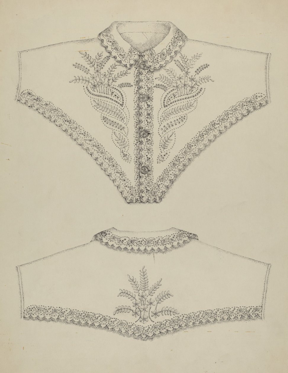 Broderet natkjole af Evelyn Bailey