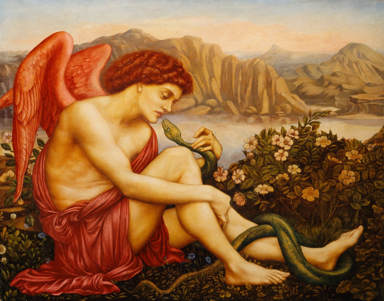 Engel med slange, af Evelyn De Morgan