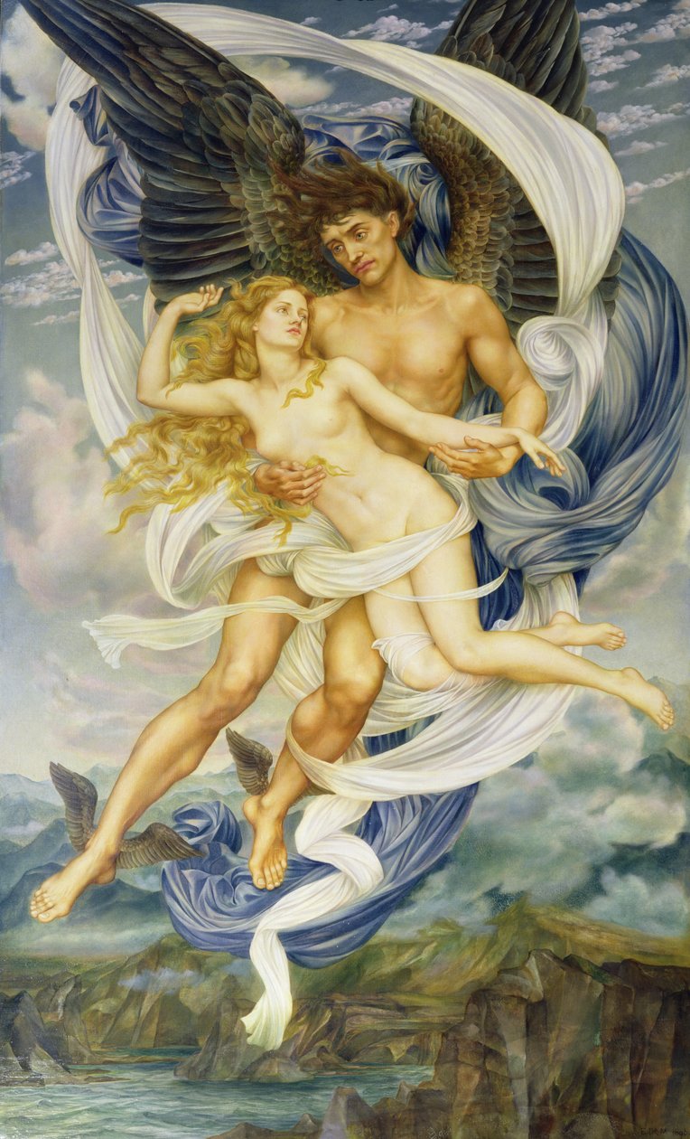 Borea og Oreithyia af Evelyn De Morgan