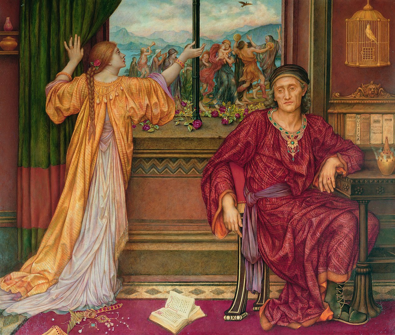 La cage doree - The Gilded Cage , af De Morgan, Evelyn (1855-1919). Olie på lærred, mellem 1900 og 1919. Watts Gallery af Evelyn De Morgan