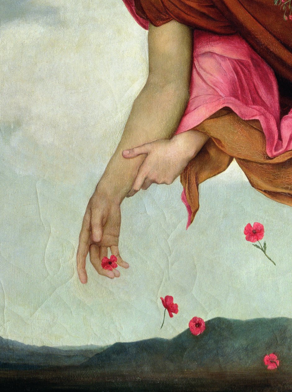 Night and Sleep, 1878 olie på lærred detalje af 27984 af Evelyn De Morgan