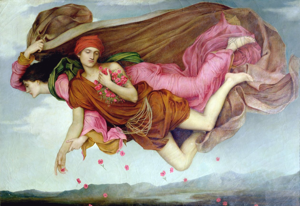 Nuit et sommeil - Nat og søvn, af De Morgan, Evelyn (1855-1919). Olie på lærred af Evelyn De Morgan