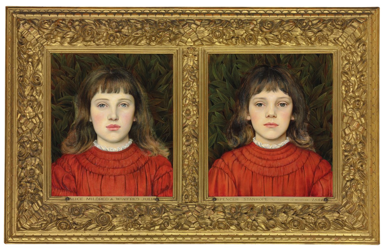 Portrætter af Alice Mildred og Winifred Julia Spencer Stanhope, 1884 af Evelyn De Morgan