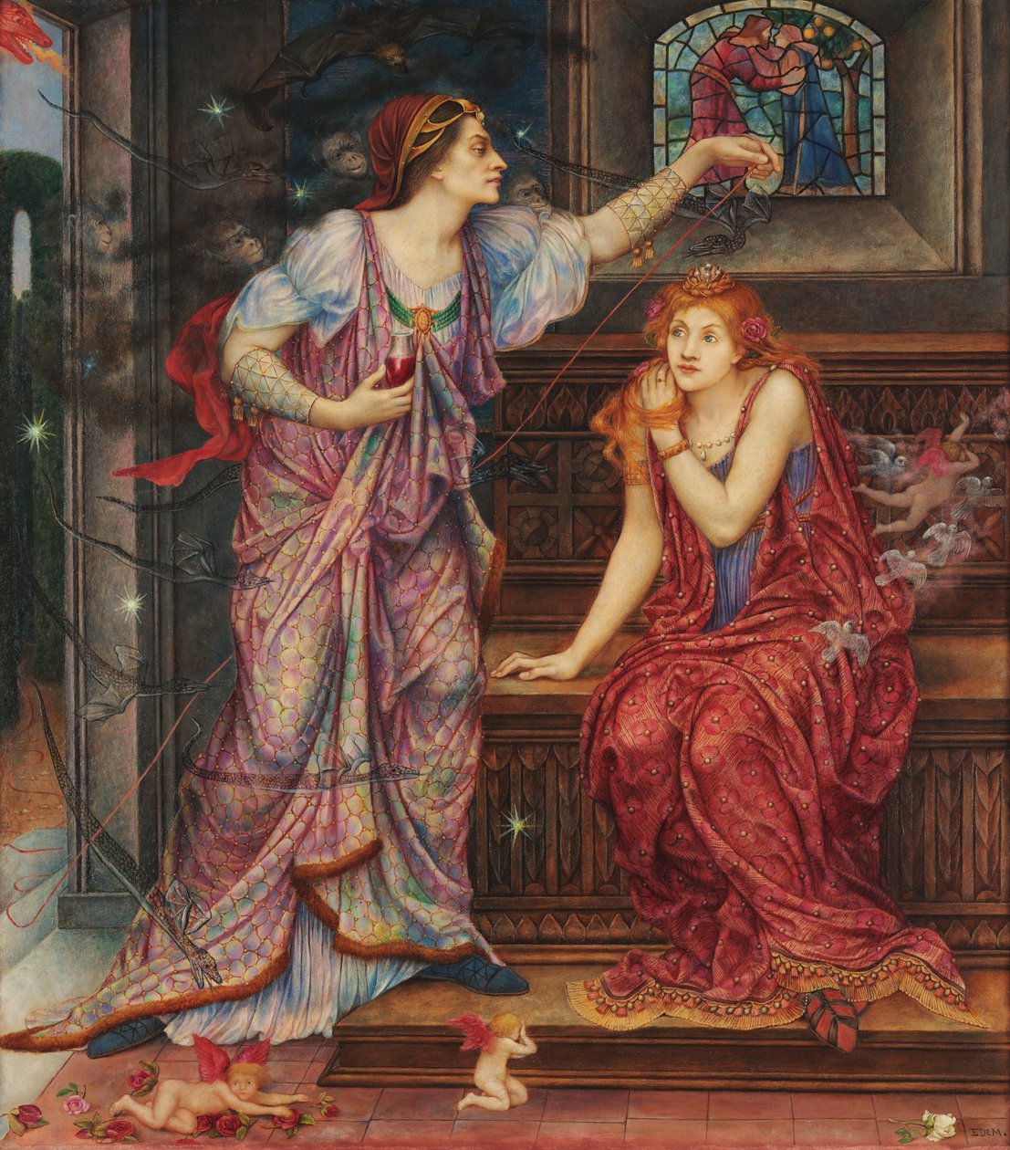 Dronning Eleanor amp; skønne Rosamund af Evelyn De Morgan