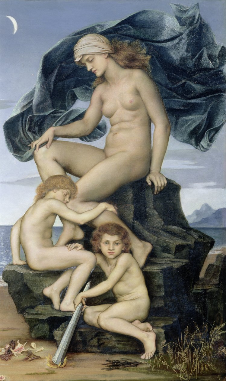 Søvn og død, nattens børn, 1883 af Evelyn De Morgan