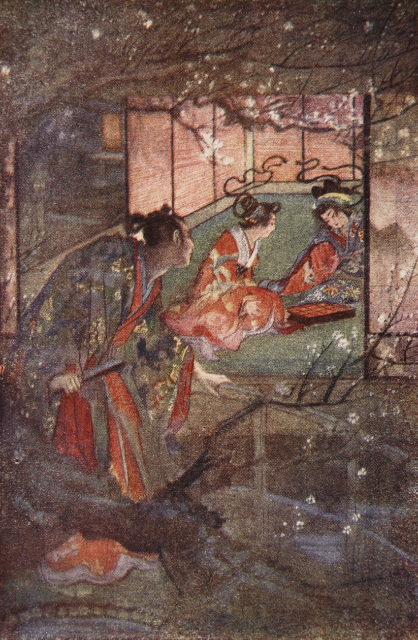 Kato Sayemon i Palace of the Shogun Ashikaga, illustration fra 