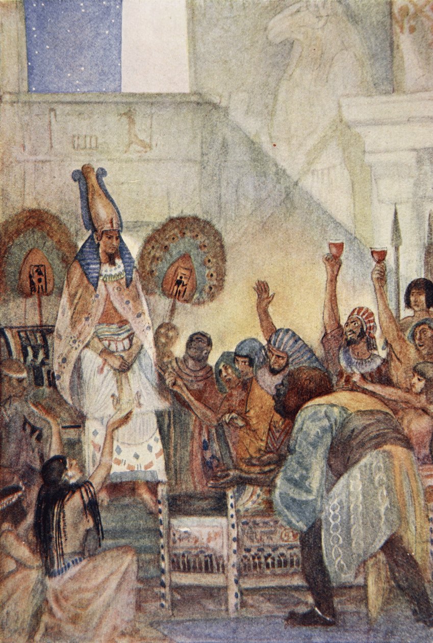 Osiris lokkede ind i brystet, illustration fra 