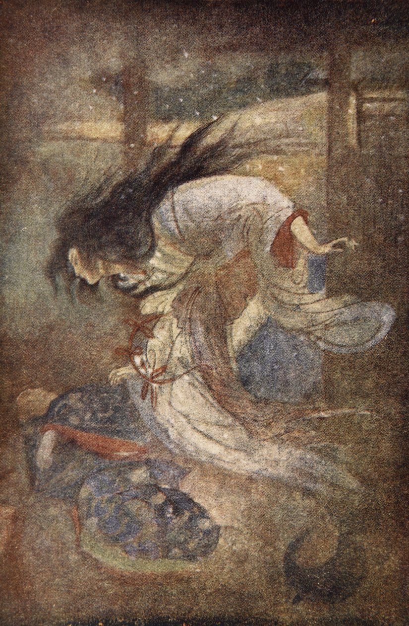 Yuki-Onna, The Lady of the Snow, illustration fra 