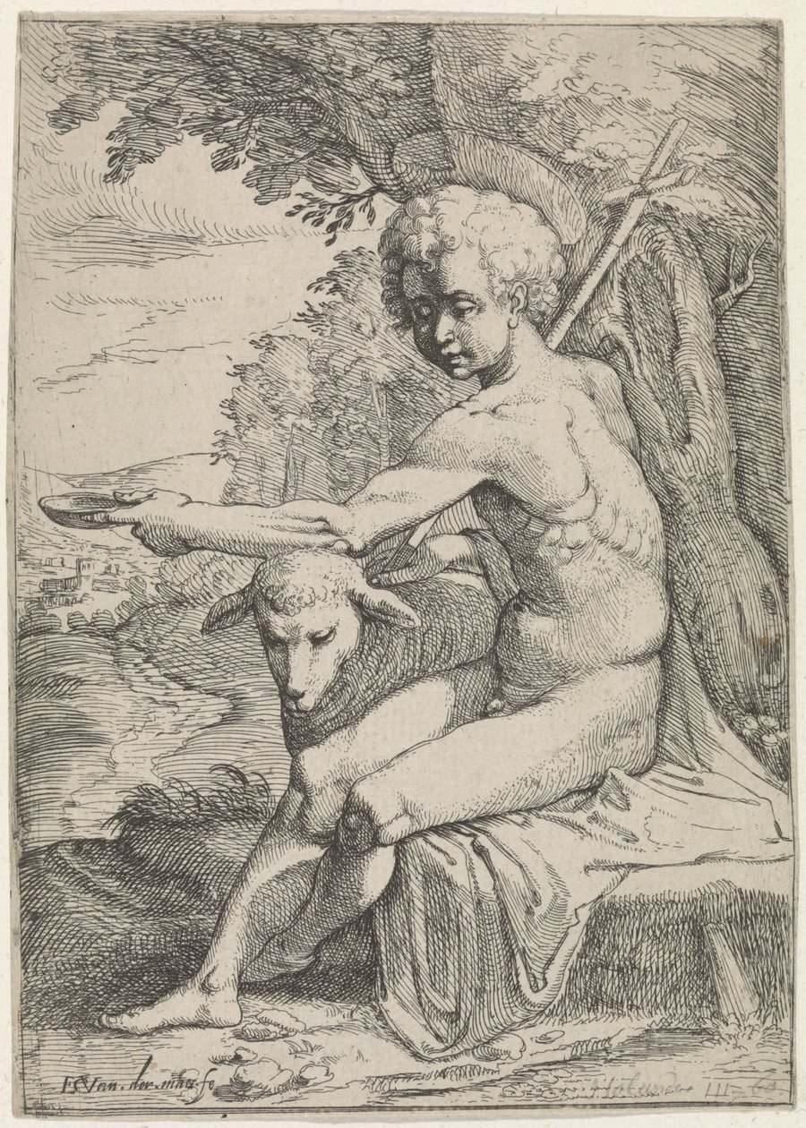 Johannes Døberen i ørkenen af Everard Crynsz. van der Maes