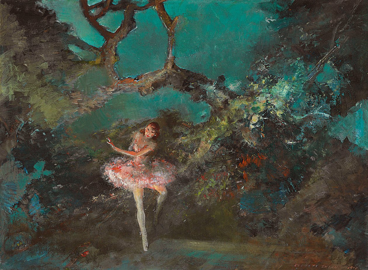 Balletpige på scenen af Everett Shinn