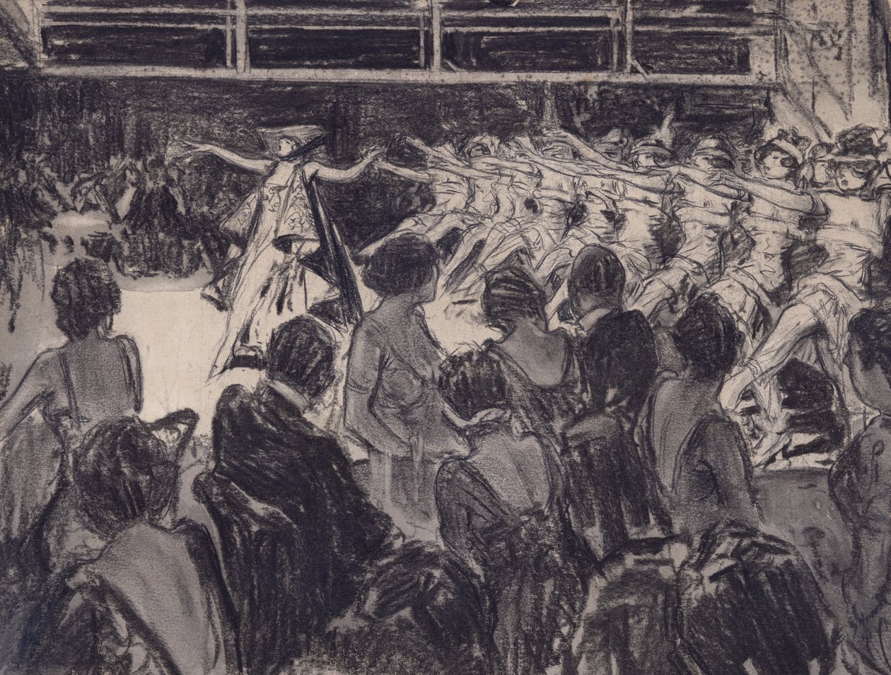 Cabaret Scene (kul på forberedt pap) af Everett Shinn