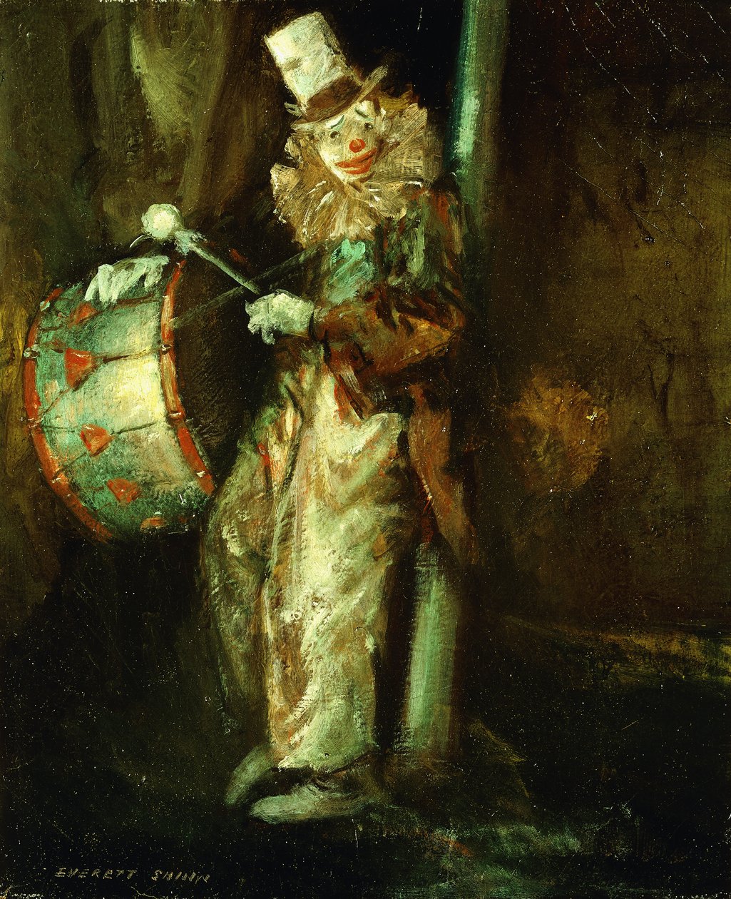 Klovn med tromme af Everett Shinn