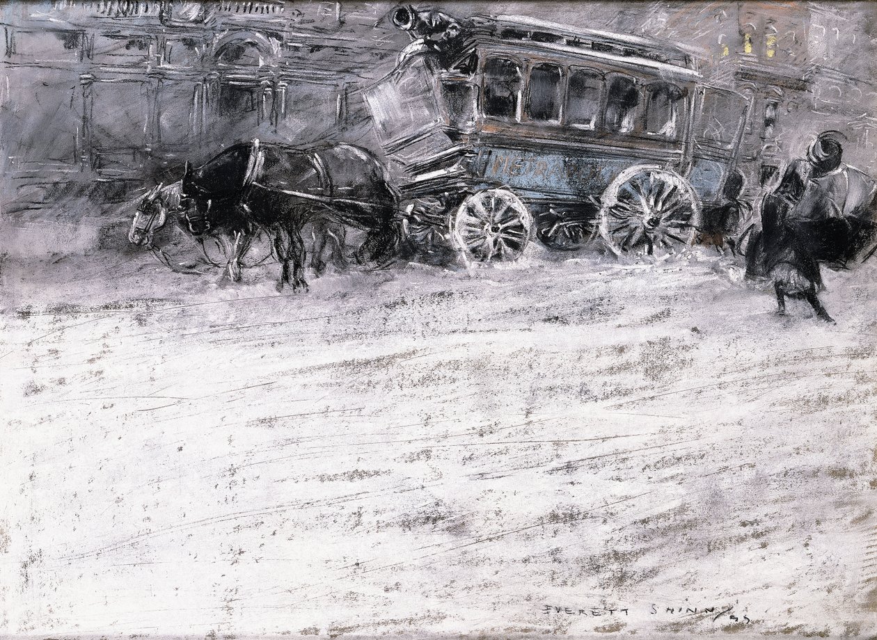 Hestetrukket bus af Everett Shinn