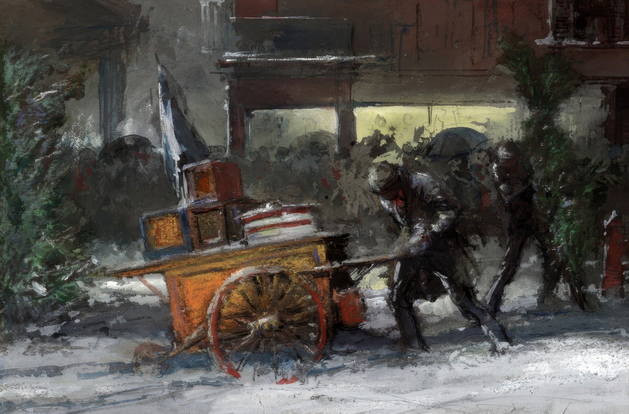 NYC, 14th Street ved juletid af Everett Shinn