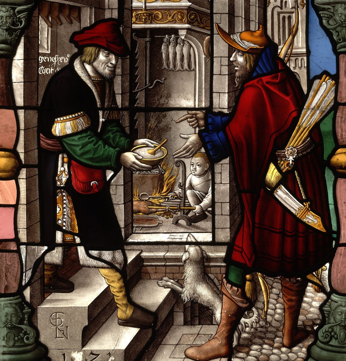 Esau opgiver sin Fødselsret; Jacob og Esau med skålen med potte af Everhard Rensig