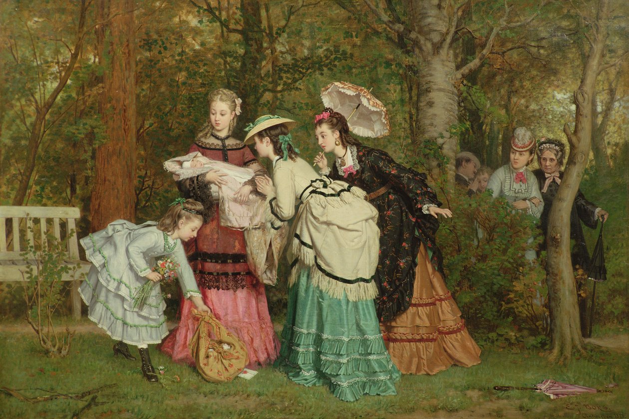 Admiring the Baby, Antwerpen 1873 af Evert Jan Boks