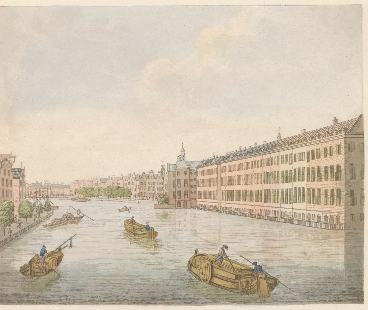Udsigt over Binnen-Amstel, ca. 1810-1813 Vue du Blaauwe-Brug, pris de l