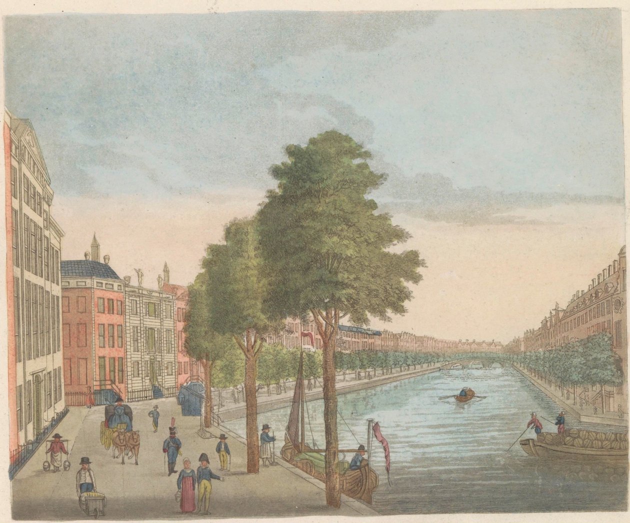 Udsigt over Herengracht, ca. 1810-1813 Vue du Heere-Gracht, prize du Spiegel-Street, jusqu